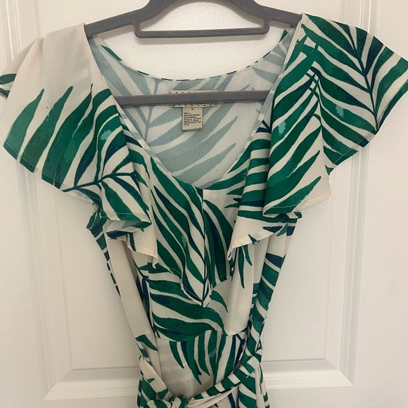 Flying Tomato Green Palm Midi Dress Size Small - Picture 7 of 10